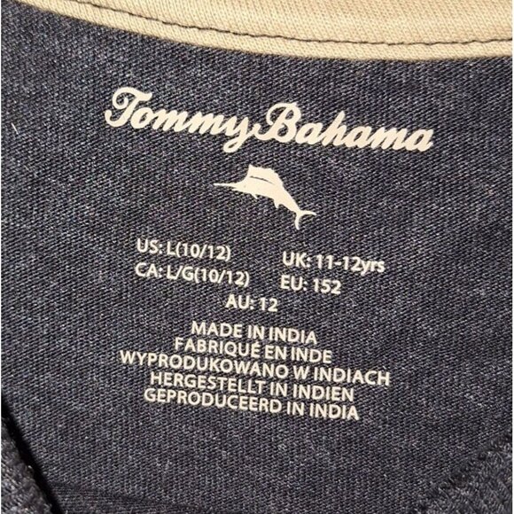 Tommy Bahama Youth Black Large T-Shirt With Smiley Face & Gold Star Eye NWT - Picture 3 of 6